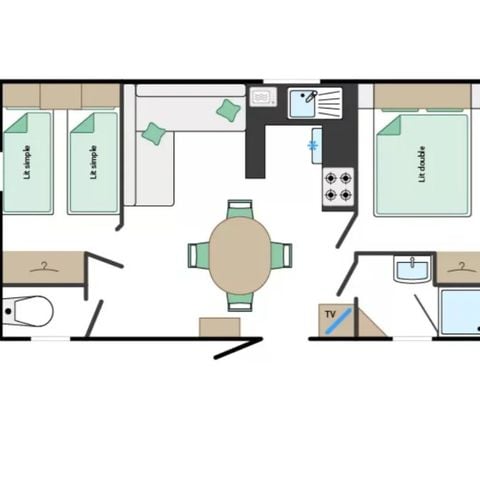 Stacaravan 4 personen - Mobile-Home MARIN*** voor 4 personen