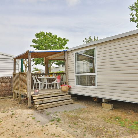 Stacaravan 6 personen - Stacaravan | Comfort | 2 Slaapkamers | 4/6 Pers. | Single terras