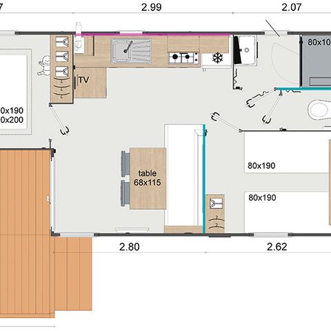 Stacaravan 5 personen - ALIZE