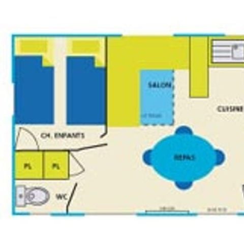Stacaravan 5 personen - Classic Cottage 5 pers 2 sl.k.