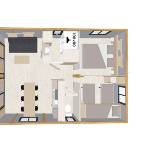 Chalet 5 personen - Chalet Evasion 5 slaapplaatsen, 2 slaapkamers, 25m².