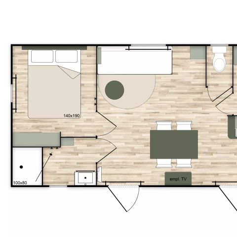 Stacaravan 6 personen - 3-kamer stacaravan 6 personen - TV