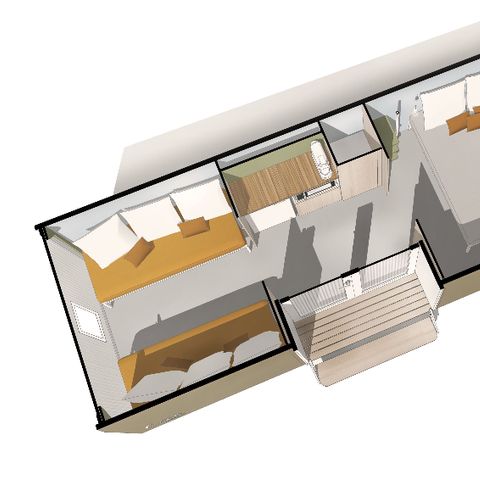 UNIEKE ACCOMMODATIE 4 personen - Coco Sweet - 2 slaapkamers - Geen sanitair
