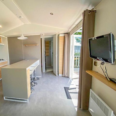 Stacaravan 6 personen - Stacaravan 3 slaapkamers 6 pers Half overdekt terras TV