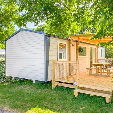 Stacaravan 6 personen - Stacaravan 3 slaapkamers 6 pers Half overdekt terras TV
