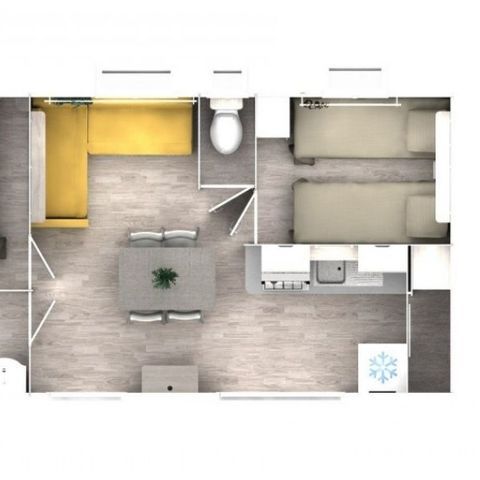 Stacaravan 4 personen - Stacaravan Evasion (2 slaapkamers)