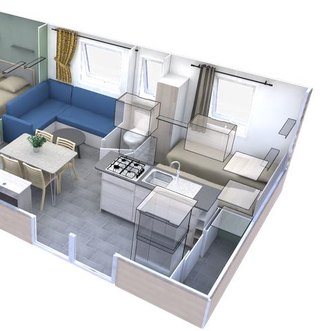 Stacaravan 4 personen - Homeflower Premium