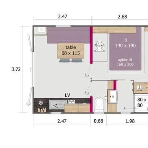 Stacaravan 2 personen - LODGE 47