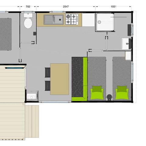 Stacaravan 4 personen - Malaga Duo Compact