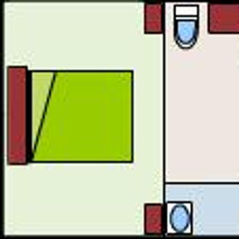 Stacaravan 2 personen - Stacaravan NEPTUNE Standard 25m² - 1 kamer + 9m² overdekt terras