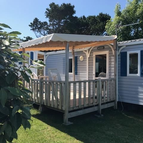 Stacaravan 5 personen - Standaard stacaravan MERCURE 27m² - 2 kamers + 11m² halfoverdekt terras