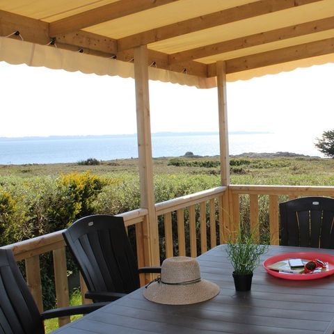 Stacaravan 4 personen - Stacaravan Premium HORIZON 40m² - 2 kamers + halfoverdekt terras 15m² - Zeezicht