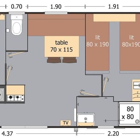 Stacaravan 4 personen - Loge 64