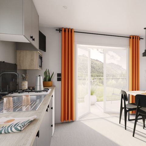 Stacaravan 4 personen - Confort 24.2 m² - 2 slaapkamers - Geïntegreerd terras