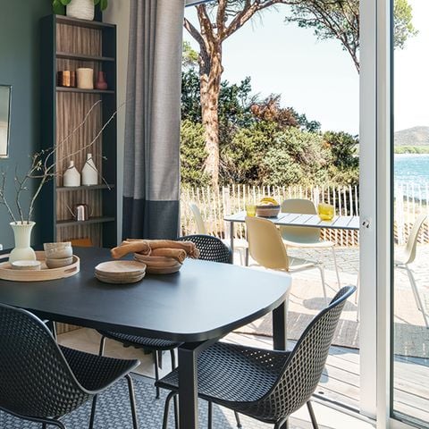 Stacaravan 6 personen - NIEUW// Villa de la Rance Prestige 40m² - 3 kamers - 2 badkamers - Zwembad - Overdekt terras