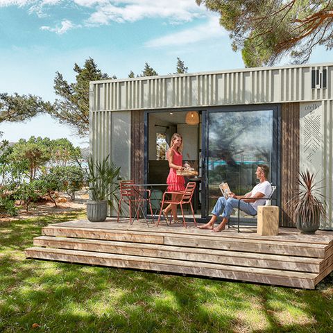 Stacaravan 2 personen - NIEUW// Villa de la Rance Prestige 20m² - 1 slaapkamer - SPA - Overdekt terras