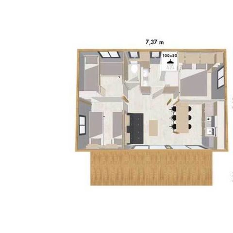 Stacaravan 6 personen - Cottage Premium 3 Slaapkamers