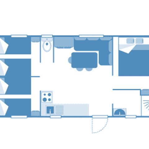 Stacaravan 6 personen - Vakantiehuis Normandië 6p 3ch ***