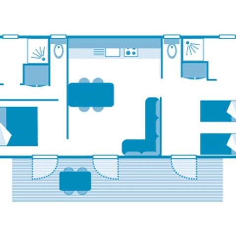 Stacaravan 4 personen - Cottage Nautilus 4p 2bed 2bad Premium