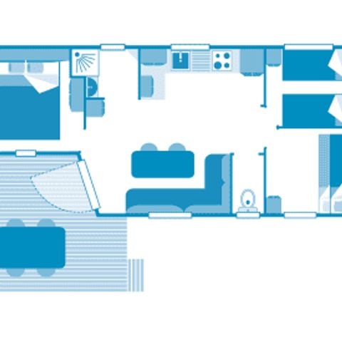 Stacaravan 6 personen - Huisje 6p 3ch ***