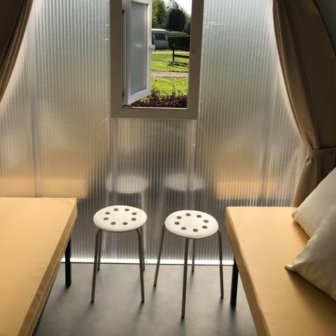 Tent 2 personen - 03-Cocosweet 20m2 (2ch - 2/4 pers.) + opgemaakte bedden + drankpakket - prijs voor 2 personen