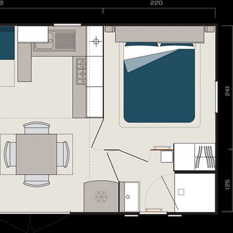 Stacaravan 6 personen - Comfort 3 slaapkamers