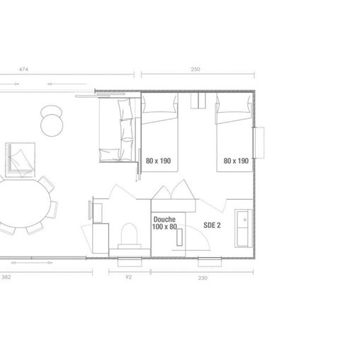Stacaravan 4 personen - Premium 2 slaapkamers