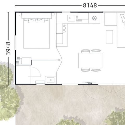Stacaravan 6 personen - TOSCANA 2 SLAAPKAMERS 4-6 PERSONEN