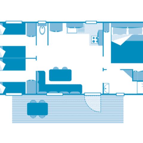 Stacaravan 6 personen - Huisje 6p 3ch ***