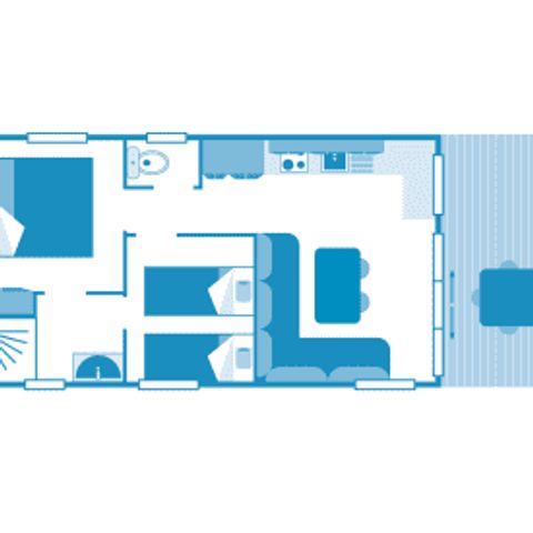 Stacaravan 4 personen - Cottage Robinson 4p 2ch Clim ****