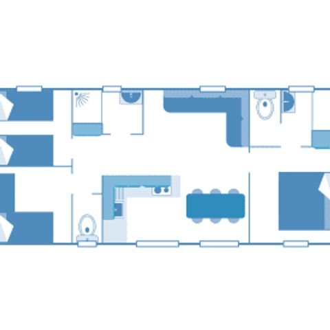Stacaravan 6 personen - Huisje Playa del Sol 6p 3bed 2bad Premium