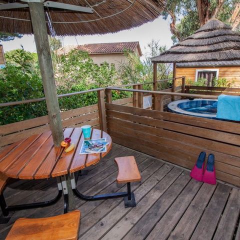 Stacaravan 4 personen - Stacaravan Provence Sérénité 25 m² - Privé jacuzzi - 3 kamers - 2 slaapkamers - Airconditioning