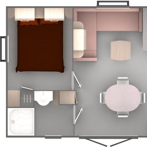 Stacaravan 6 personen - 3 slaapkamers