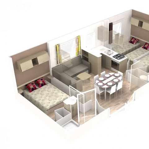 Stacaravan 6 personen - 33 m²