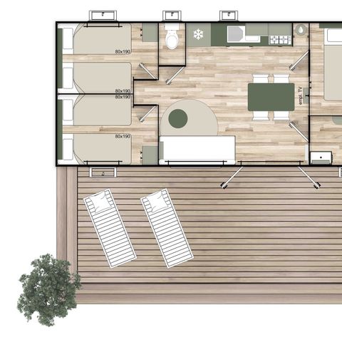 Stacaravan 6 personen - Luxe