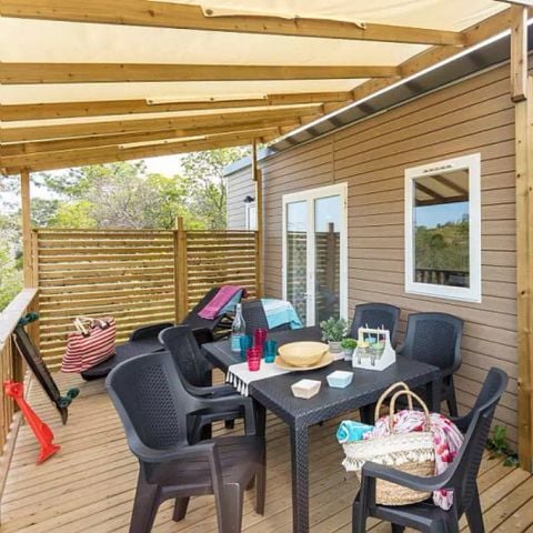 Bungalow 6 personen - Mobile-home | Premium | 3 slaapkamers | 6 pers. | Verhoogd terras | 1 badkamer | Air-con.