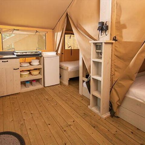 Tent 5 personen - Super Lodge-tent | 2 slaapkamers | 4/5 personen | Eenvoudig terras | Zonder badkamer