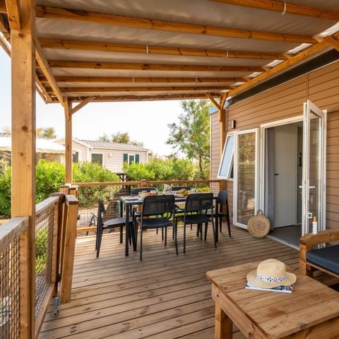 Stacaravan 6 personen - Premium | 3 slaapkamers | 6 pers. | Terras Lounge | Airconditioning | TV