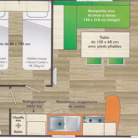 Stacaravan 6 personen - Grand Confort - 28 m2