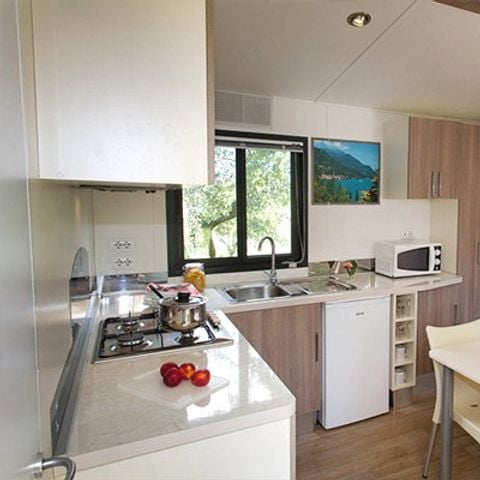 Stacaravan 4 personen - Comfort XL | 2 Slaapkamers | 4 Pers | Verhoogd terras | Airconditioning