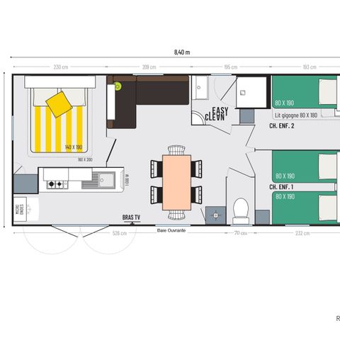Stacaravan 6 personen - DUNE COMFORT