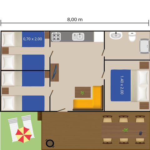 Stacaravan 4 personen - Mobile home Capri