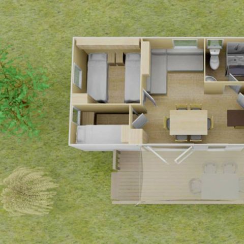 Bungalow 6 personen - Mobile-home | Premium | 3 slaapkamers | 6 pers. | Verhoogd terras | Air-con.
