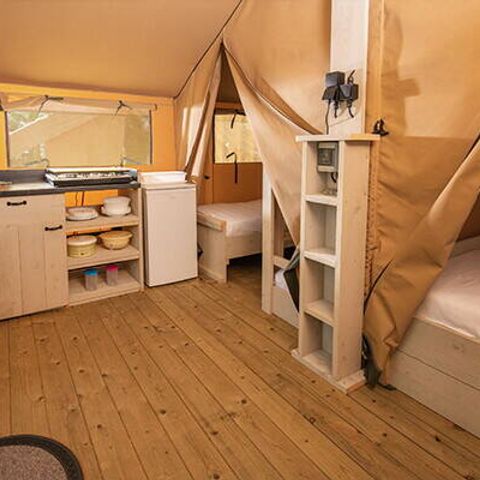Safaritent 5 personen - Eco Lodge Tent | 2 Slaapkamers | 4/5 Pers. | Single terras