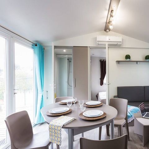 Bungalow 6 personen - Mobile-home | Comfort | 2 Slaapkamers | 4/6 Pers. | Verhoogd terras | Airconditioning.