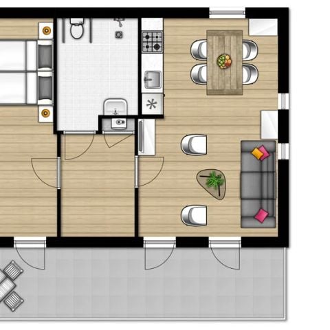 Bungalow 4 personen - Mindervalide Havenappartement