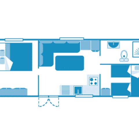 Stacaravan 5 personen - Cottage 5p 2ch ** (in het Frans)