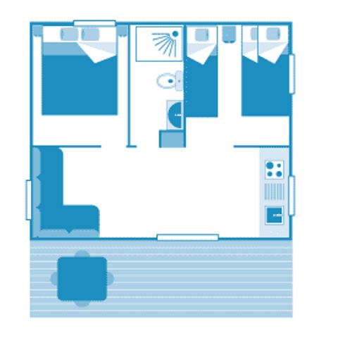 Stacaravan 5 personen - Safaritent 5p 2ch ****