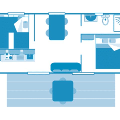 Stacaravan 5 personen - Huisje 5p 2ch ***