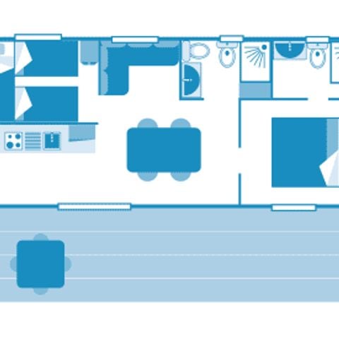 Stacaravan 5 personen - Cottage superieur 5p 2ch 2sdb ****
